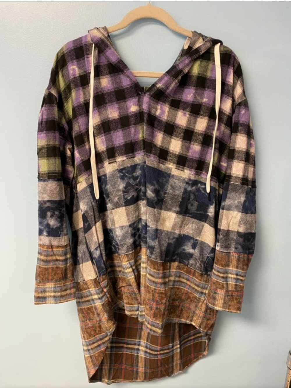 Blue Velvet - Plaid Block Hoodie - Purple Plaid - XL - NWOT - Picture 11 of 11